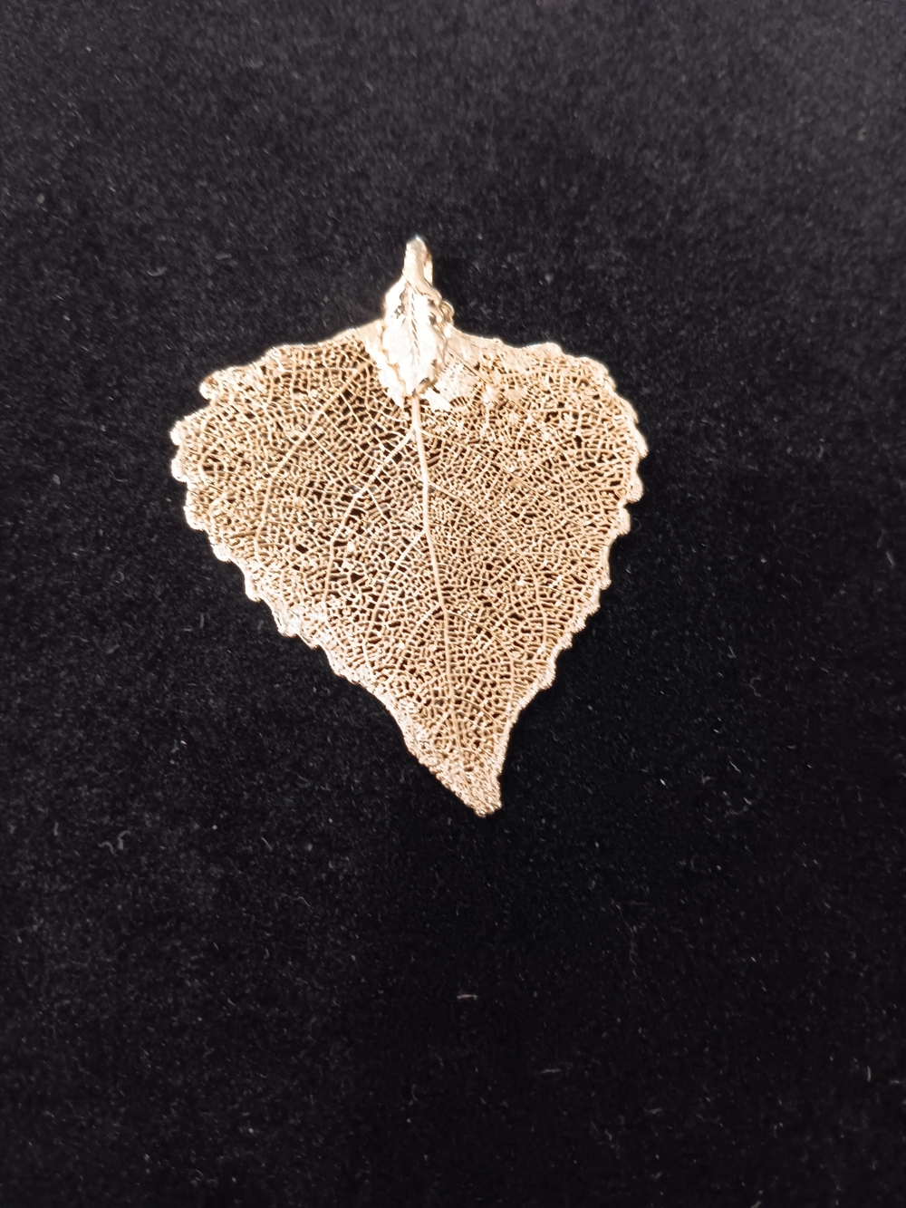 Gold Leaf Pendant Necklace - Delicate Cottonwood Leaf Jewelry